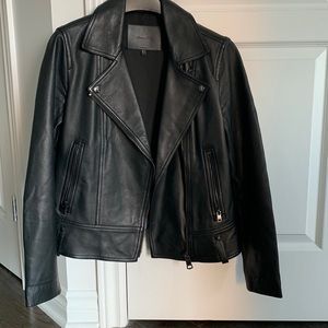 Massimo Dutti leather biker jacket